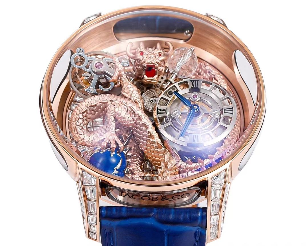 Caja de oro rosa y dragón.