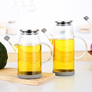 Recipiente de Vidrio Borosilicato Multifuncional de 800ml/1000ml con Tapa para Almacenamiento de Aceite en la Cocina - Product Image 2
