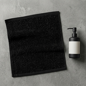 Serviette de Visage Noire en Coton Pur 35x35cm 70g par Pièce, Logo Personnalisé, Tissu Éponge Carré Écologique à Séchage Rapide pour Hôtels et Spas (Vente en Gros) - Product Image 3