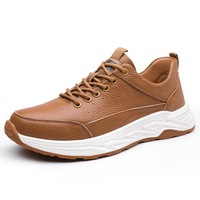 Prêt à expédier – Baskets décontractées d'été pour hommes en cuir de vachette grainé à lacets, en stock, chaussures de sport, faible MOQ, 3 couleurs assorties