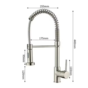 En popüler mutfak musluk ticari tek kolu aşağı çekin püskürtücü bahar kolu lavabo musluğu dayanıklı - Product Image 4