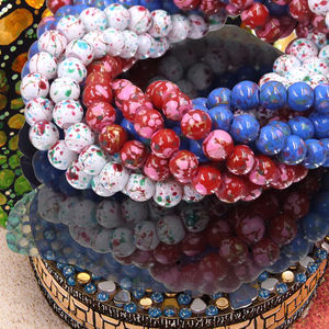 卸売6mm丸型<span class=keywords><strong>Cloisonne</strong></span>ガラスビーズ混合色模造真珠素材ジュエリー作り用ランプワークアクセサリー - Product Image 1