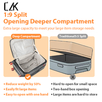 Valise à roulettes Covestro PC Spinner, ouverture frontale, imperméable, en Oxford léger, avec extension et porte-gobelet, pour voyage