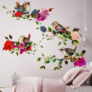 Adesivi <span class=keywords><strong>murali</strong></span> con rami e <span class=keywords><strong>uccelli</strong></span> alla moda per la decorazione della casa, adesivi autoadesivi in PVC, adesivi <span class=keywords><strong>murali</strong></span> per camera da letto e soggiorno - Product Image 3