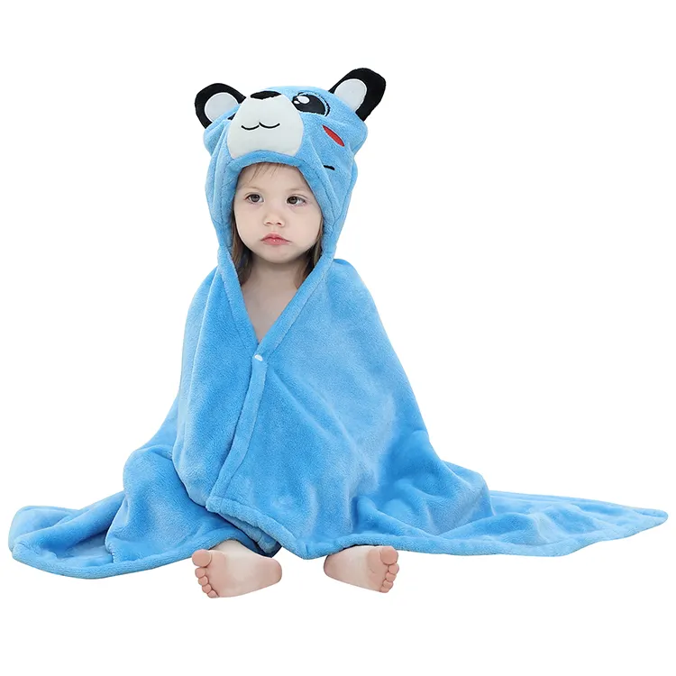Милый детский халат с капюшоном в форме животного Michley, мультяшный узор, одеяло с капюшоном для младенцев, флисовые одеяла с капюшоном