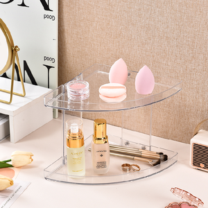 Organisateur de bureau moderne en plastique à double couche triangulaire, écologique, <span class=keywords><strong>pour</strong></span> cosmétiques, bijoux, outils de maquillage, cuisine - Product Image 3