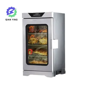 Oven industri baja tahan karat otomatis, Gas dan arang memasak biji lele asap