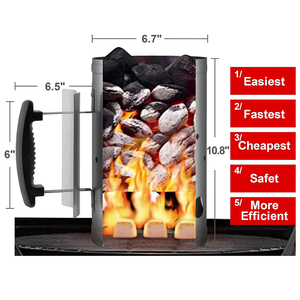 Outdoor Stainless Steel Barbecue Grill Starter <strong>Chimney</strong> Charcoal <strong>BBQ</strong> Lighter With Handle - Product Image 4