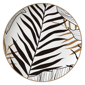 <span class=keywords><strong>Service</strong></span> de table en porcelaine fine avec motif feuilles vertes – Vaisselle en céramique pour la maison – Vente en gros - Product Image 2