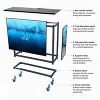 Nouvelle conception de bar mobile d'extérieur, table de bar à cocktails, comptoir pour fête