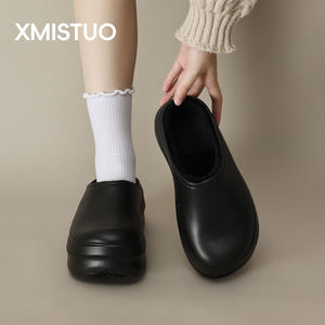 5,0 aumento de altura suela gruesa estilo de piel dedo del pie impermeable antideslizante invierno al aire libre hogar forro polar cálido para transferencia - Product Image 4