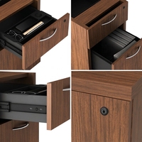 Meuble de rangement mobile en bois à 3 tiroirs, petit meuble de rangement en MDF, meuble de classement mobile pour bureau