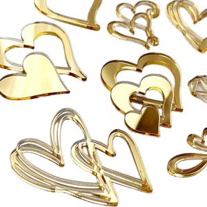 Nouvelle Décoration Créative pour Gâteau <span class=keywords><strong>de</strong></span> <span class=keywords><strong>l</strong></span>'Année Nouvelle Chinoise : Insert Cœur en Acrylique pour Cupcake, Décoration d'Amour pour Gâteau, Topper 5-15CM - Product Image 1