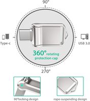 2 Paket SUNKANGKIE SK-otg01 Super Mini OTG USB 3.0 Tipe-C Flash Drive Logam 2-in-1 Thumb Drive Portabel untuk Ponsel Pintar