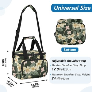 Portable Waterproof Leakproof Insulated Hawaii Flowers Cooler Tote Bag Thermal Lunch Cooler Bag for Food Picnic - Product Image 3