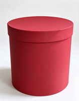 Boîte à fleurs ronde rigide rouge, boîte cadeau cylindrique personnalisée avec logo pour l'emballage floral de mariage