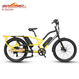 Мощный грузовой велосипед 27,5 ' / 26 Дюймов 48 В 750 Вт с двумя батареями Электрический велосипед для семейного использования с двумя детскими сиденьями электровелосипед