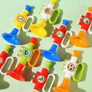Colorful Plastic Musical Whistle Cartoon Loudspeaker Sound Small <strong>Horn</strong> Play Harmonica Whistle Instrument Musical Instruments