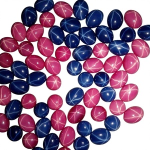 Rubí Sintético, Piedras Preciosas Sueltas, Creadas en Laboratorio, Azules, Ovaladas, Cabujón, para Joyería, 4mm-10mm, Efecto de Color, Certificadas por Terceros - Product Image 4