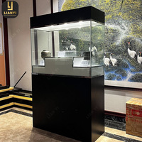 Vitrina de exhibición personalizada para museo, vitrinas acrílicas de aluminio para museo con zócalo