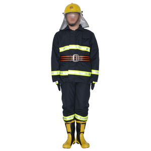 Combinaison de <span class=keywords><strong>pompier</strong></span> réfléchissante noire catégorie 4 pour la lutte contre les incendies de forêt avec style divisé et corps entier - Product Image 1