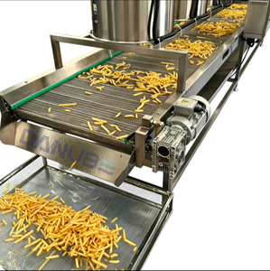 Industrial Continuous PLC Controlled Deep Frying Production Line For French Fries and Snack Food - Product Image 1