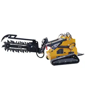 Mini Trencher Machine Mini Aarde Bewegende Apparatuur Skid Stuur Lader Mini Dingo Digger Met Trencher