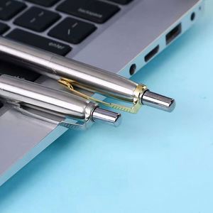 Automatic All-Steel Metal Ballpoint Business Study Essential Stationery for Back-To-School Season Advertising Gift <b>Pen</b> - Product Image 4