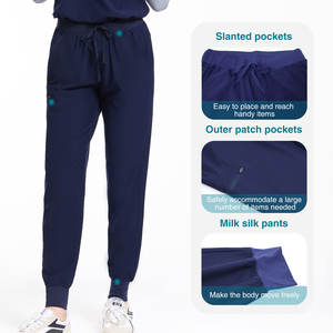 医療用スクラブユニフォームセット女性病院用ロゴユニフォームスクラブスーツ看護病院用 - Product Image 4