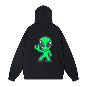 Tùy Chỉnh Glow-in-The-Dark Áo Với Thêu Cho <span class=keywords><strong>Smiley</strong></span> Mặt Nặng Thời Trang Đường Phố Unisex Quá Khổ Áo - Product Image 1