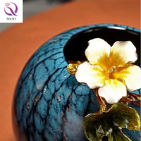 Style européen décoration de la maison salon émail couleur haute qualité Vase décoration maison lumière luxe verre Art Vase