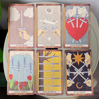 Cartes Oracle Personnalisées avec Guide, Cartes de Guérison en Velours 350 g/m² au Toucher Doux, Bords Dorés, Impression à Faible Quantité Minimale de Commande