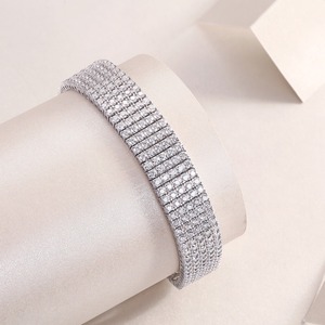 Zanlong 13570 di alta qualità <span class=keywords><strong>925</strong></span> Trendy argento Sterling bracciale Tennis per le donne 2mm Iced Moissanite 5 file gioielli eleganti - Product Image 4