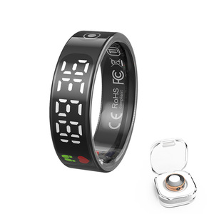 Bague intelligente multifonctionnelle pour la surveillance de la santé, mesure de l'oxygène sanguin, fréquence cardiaque, suivi du sommeil avec étui de charge - Product Image 1