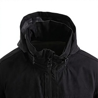 Blouson bomber imperméable à capuche noir personnalisé unisexe coupe-vent zippé avec poches et doublure en polyester pour une utilisation en extérieur en hiver