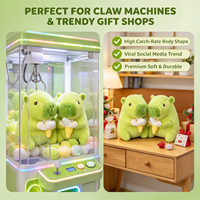 Peluche Capybara Vert Doux de 8 Pouces, Poupée en Peluche Tenant une Banane, Prix pour Machine d'Arcade de Centre Commercial, Vente Directe d'Usine