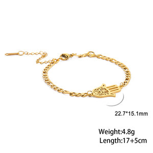Colgante de mano Vintage Hamsa, pulsera de acero inoxidable con filigrana, colgante hueco, protección contra el mal de los celosía, talismán - Product Image 6