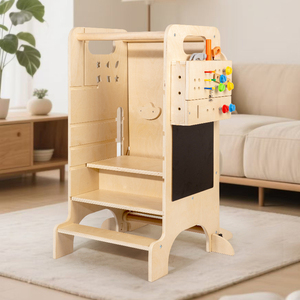 Torre di apprendimento dello sgabello per l'apprendimento della torre Montessori per l'apprendimento della prima educazione dei <span class=keywords><strong>bambini</strong></span> in legno - Product Image 5