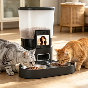 Comedero Inteligente para Mascotas con WiFi y Video de 5L, Cámara de Video HD LCD, Audio Bidireccional, Dispensador Automático de Comida para Perros y Gatos, Doble Recipiente, Aplicación Remota - Product Image 1