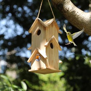 Casetta per Uccelli in Legno a <span class=keywords><strong>3</strong></span> Piani da Appendere all'Esterno con Foro d'Ingresso da 1,41 Pollici Rifugio per Nidi di Uccelli - Product Image 3