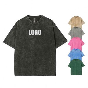 Wholesale 250gsm Cotton Stone <b>Washed</b> T Shirts Custom Digital Print T-shirt Women Street Wear Vintage T-shirt <b>for</b> <b>Men</b> - Product Image 1