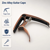Capo Gitar Berbahan Paduan Seng dengan Pegas dan Penarik Pin, Capo Trigger untuk Gitar Akustik Elektrik, Latihan, dan Pertunjukan Panggung