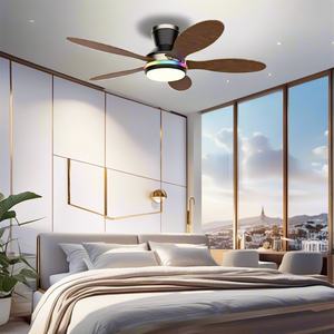 Ventilador de Techo Moderno Industrial con Luz LED, 5 Aspas, Motor DC de 6 Velocidades, Control Remoto Inteligente, Regulable y con Alto CRI 95 - Product Image 2