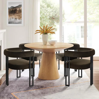 Fauteuil creux en velours durable résistant aux taches à trois pieds en métal rembourrés