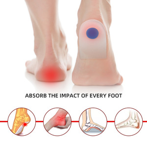 Reusable Silicone Gel <strong>Heel</strong> Cushion <strong>Cups</strong> Detachable Shoe Insoles with <strong>Heel</strong> Lift Pads Plantar Fasciitis Pain Relief - Product Image 5