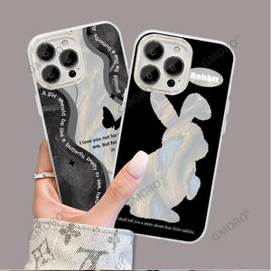 Funda pintada a prueba de golpes con diseño de conejo de dibujos animados (vista trasera) compatible con iPhone 15/16/17 Pro Max y iPhone 14, estilo dulce y moderno para ventas internacionales. - Product Image 4