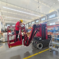 Plateforme de travail aérienne mobile en aluminium à double mât, 6M-16M, avec pompe diesel manuelle, haute efficacité et nacelle élévatrice