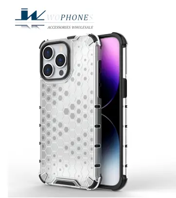 Honeycomb Shockproof For iPhone 15 Pro Max Case Armor Phone Capa For Apple iPhone 15 Pro Max Cover Translucent TPU Case 15 pro