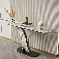 Console moderne de luxe en marbre pour la maison, meuble d'entrée doré, console de salon, console de couloir