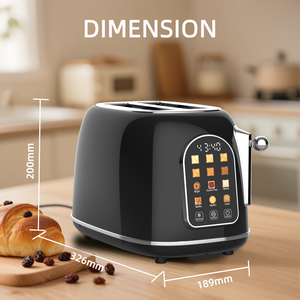 Yeni Retro 2 dilim akıllı tost OEM paslanmaz çelik elektrikli ev aletleri dokunmatik ekran ekmek kızartıcı 6 ekmek türleri ile - Product Image 6